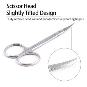 Tijeras para Cutículas de Manicura y Pedicura, Curvas, de Acero Inoxidable, para Diestros, Herramientas de Belleza Afiladas para el Cuidado de las Uñas - Product Image 3