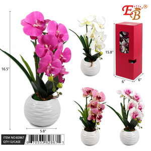 16.5 \ "orchidea artificiale con vaso 12 pz/CS simulazione verde - Product Image 1