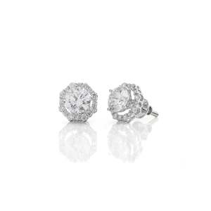 Exquisitos Pendientes de Aro Lineales Simples de 3.66 Ct para Mujer, Diamantes Redondos Cultivados en Laboratorio en Oro Blanco de 14K, Joyería Hecha a Mano - Product Image 2