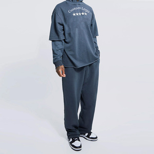 100% coton hommes survêtement personnalisé survêtement ensemble de jogger marque privée piste vierge jogging survêtement hommes pantalons de survêtement et ensemble à capuche - Product Image 4