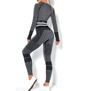 Nuevo Conjunto Deportivo de Yoga para Mujer, Talla Grande, Sin Costuras, Cintura Alta, Logotipo Frontal, 2 Piezas - Product Image 6