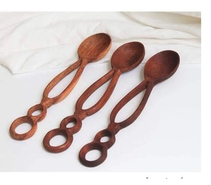 Modern Design Kitchen Cooking <b>Utensil</b> Natural Eco Friendly High Quality Wooden Spoon Made India Solid Cutlery Flatware Quality - Product Image 5