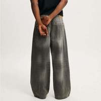 Pantalon en jean ample et respirant de haute qualité, lavable, personnalisé, pour homme, délavé, avec strass, denim printemps