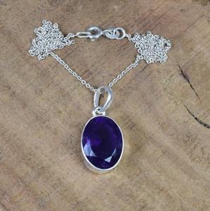 Joyería colgante de piedras preciosas de amatista para mujer, joyería de estilo bohemio de plata, colgante hecho a mano de tendencia de Plata de Ley 925, regalo para ella - Product Image 2