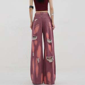 High Waisted Wide Leg <b>Jeans</b> Pants for <b>Women</b> Ripped <b>Jeans</b> - Product Image 2