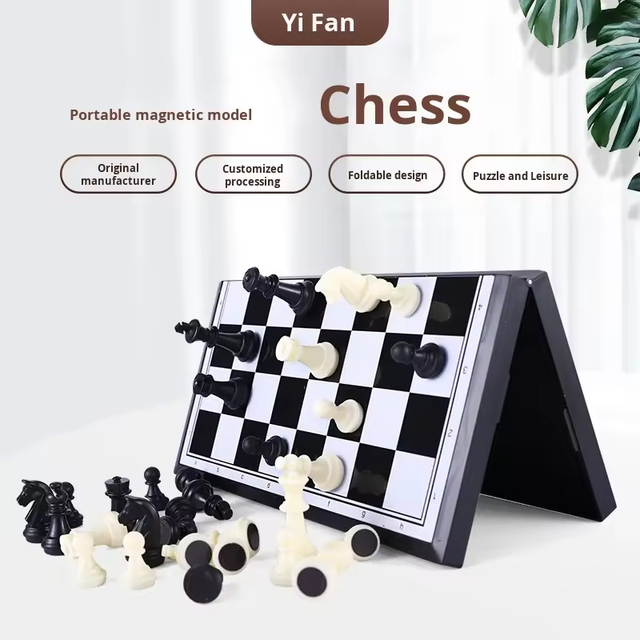 Magnetic Travel Chess Set with Folding Chess Board Family Games Educational Toys for Kids and Adults
