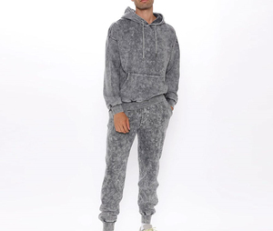 Acid Wash Sweat Suits Zip Up Sun Faded Chándales Sudaderas con capucha y pantalones de chándal Conjuntos Chándales de algodón de Pakistán Chándal de hombre - Product Image 1