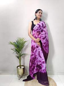 Diseño de tendencia Sybori Print con cinturón de satén Sari listo para fiesta de boda y ropa al aire libre de proveedor indio - Product Image 4