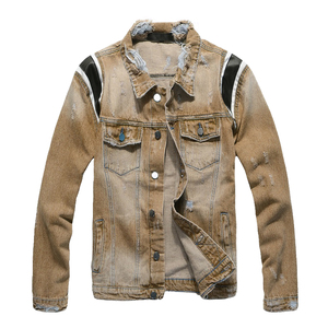Premium Men Regular Fit 100% Cotton <b>Denim</b> Jacket Washed Trucker Jean <b>Coat</b> Vintage Winter Y2K Hip Hop Casual Urban Street Fashion - Product Image 5