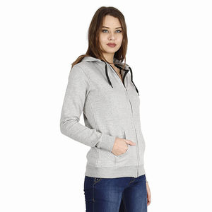 Sweat à capuche doublé pour femme, taille plus, décontracté, durable, conçu sur mesure, anti-rétrécissement, poches, logo frontal, fermeture éclair, vêtements de sport - Product Image 3