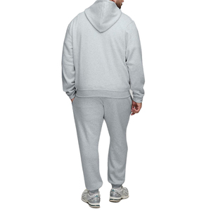 Sweat à capuche d'hiver gris uni, coupe régulière, 100 % coton molletonné épais, respirant, coupe-vent, écologique, avec fermeture éclair intégrale et logo personnalisé - Product Image 2