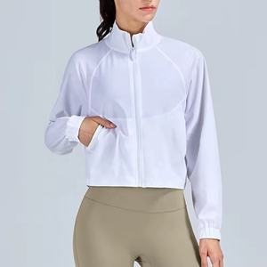 2024 nouveautés veste de sport pour femmes pour la course Yoga et Gym entraînement décontracté fermeture éclair complète imperméable vêtements floraux en gros - Product Image 6