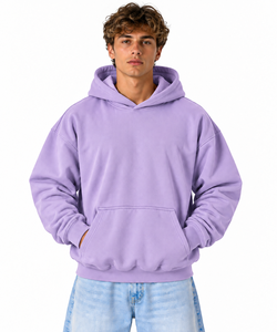 เสื้อฮู้ดดี้ผู้ชายไซส์ใหญ่ สีลาเวนเดอร์ ผ้าฟลีซ สีพื้น ดีไซน์กระเป๋าแบบลำลอง เสื้อกันหนาวสำหรับฤดูหนาว ODM โพลีเอสเตอร์/คอตตอน - Product Image 1