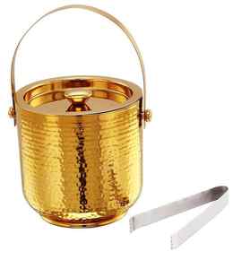 Couvercle de seau à glace en acier inoxydable à double paroi de haute vente et seau à glace avec anneau à deux poignées - Product Image 1