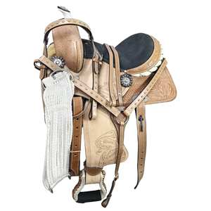 Sillines de carreras de barril a granel, venta al por mayor, cuero genuino hecho a mano, monturas de caballo occidentales Premium, monturas de rodeo de vaquero, fábrica directa - Product Image 1