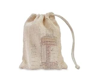 Sac en maille Sac à cordon en maille Sacs à cordon en coton avec logo personnalisé - Product Image 2