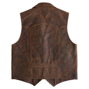 Chaleco de Cuero Vintage sin Mangas, Color Personalizado, Chaleco de Cuero de Primera Calidad con Logotipo Personalizado para Hombre - Product Image 4