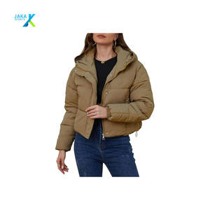 Veste courte matelassée en peau de mouton tricotée en toile pour femmes, hiver, à capuche, boutons recouverts, courte, chaude, matelassée, vêtements d'extérieur - Product Image 3