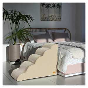 [AllmioPet] Cloud Fabric Pet Stair 5 Step Beige AMP 5 BE Soft Indoor Dog Cat Steps for <b>Sofa</b> <b>Bed</b> Furniture Climbing - Product Image 2