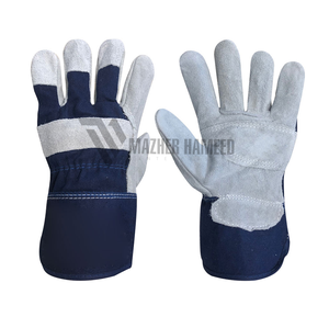 Guantes de trabajo de cuero partido al por mayor, guantes reforzados de protección de manos de seguridad resistentes con agarre de Palma - Product Image 1