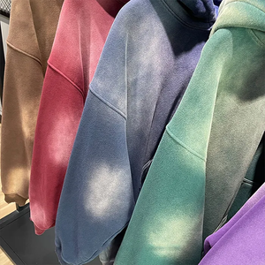 เสื้อฮู้ดวินเทจสีซีดแบบเฟรนช์เทอร์รี่ทรงโอเวอร์ไซส์ ชุดเสื้อฮู้ดฟอกสี - Product Image 1