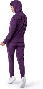 Stylish Ladies Plus Size <b>Velour</b> Tracksuit Comfortable Zipper Front <b>Hoodie</b> Design With Jogger Pants For Relaxed Everyday Use - Product Image 3
