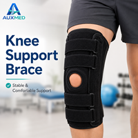 Attelle de Genou Réglable pour la Récupération des Blessures Sportives, Stabilisateur de Genou à Rotule Ouverte avec Sangles
