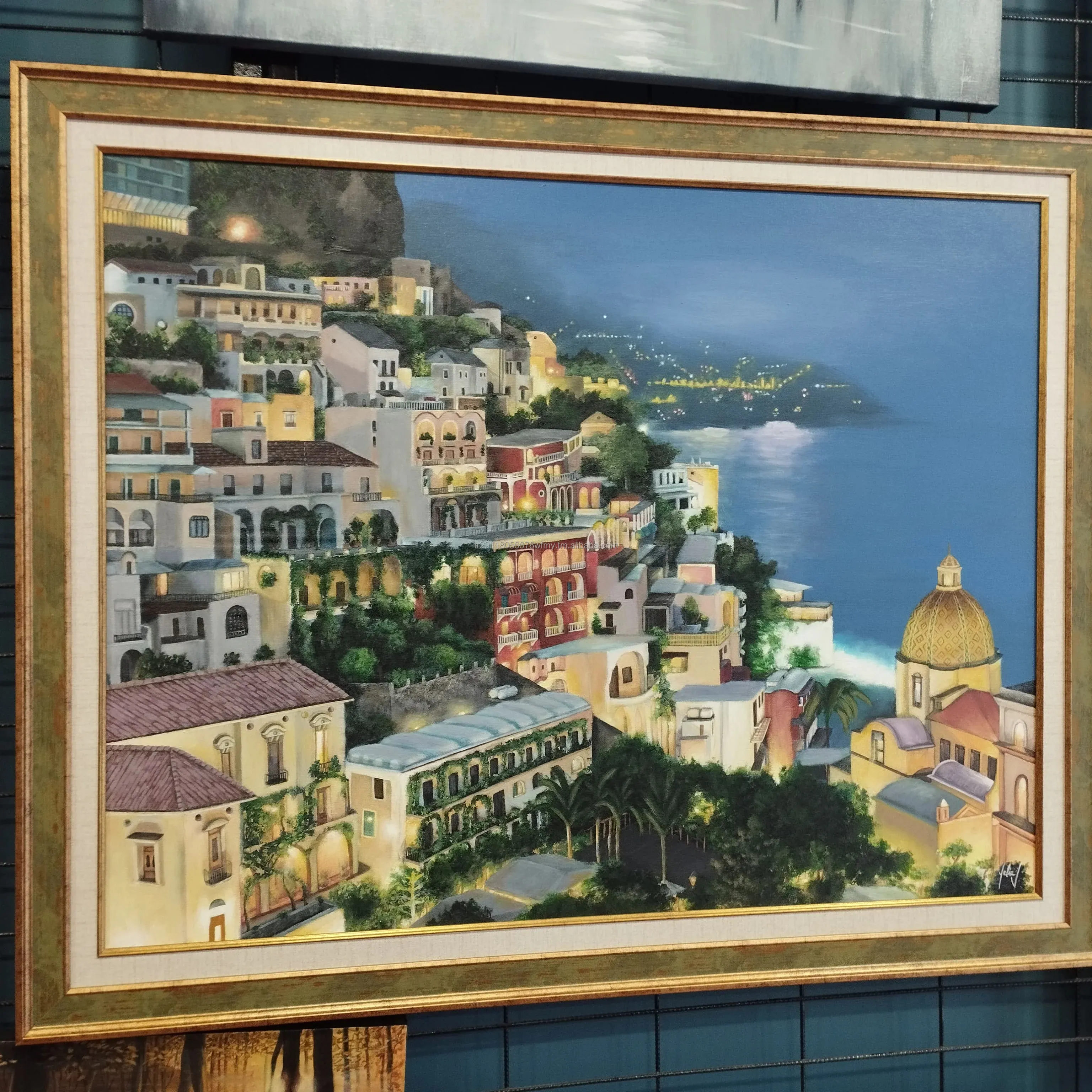 Bảo tàng nghệ thuật thực tế cảnh quan Thành Phố Cảnh quan thành phố bức tranh sưu tập bờ biển Amalfi bức tranh gốc trên vải nghệ sĩ đã ký