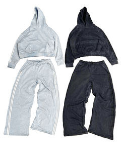 Chándal de terciopelo pesado personalizado, chaqueta con cremallera, suéter, traje de chándal Boxy Fit, conjuntos de 2 piezas con capucha y pantalones de chándal - Product Image 1