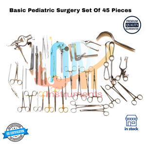 Juego básico de Cirugía Pediátrica, 45 piezas, instrumentos quirúrgicos, grado médico, acero inoxidable, reutilizable, autoclavable, estándar alemán - Product Image 2