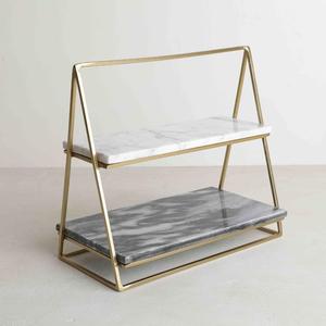 Présentoir en métal de forme ronde fini d'or d'outil de gâteau de cristal en métal avec le plateau de service de pièce maîtresse de table de conception perlée par diamant - Product Image 6