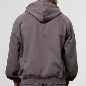 Custom Logo Mens 2-Piece <b>Hooded</b> Sweatpants Oversized <b>Zip</b> Hoodie Set Blank Plain Cotton Polyester Fleece Heavy Comfortable - Product Image 3