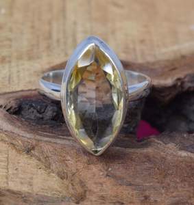 Citrine Sterling Silver Marquise Ring November Birthstone Handmade Boho Gemstone Jewelry Elegant Gift For Women - Product Image 2