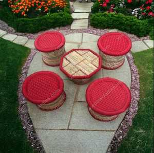 โต๊ะนั่งไม้ไผ่ทรงกลมแบบออตโตมันเป็นมิตรกับสิ่งแวดล้อมทำด้วยมือราคาดีที่สุดสำหรับห้องนั่งเล่นและคาเฟ่ร้านอาหารเฟอร์นิเจอร์ - Product Image 2