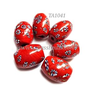 Fabricant de perles de verre Millefiori au chalumeau personnalisées de 4mm assorties de motifs de fleurs noires et bleues en vente directe pour la fabrication de bijoux - Product Image 3