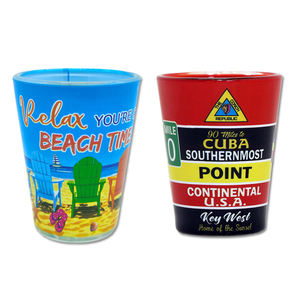 カスタムロゴデカールデザインテキーラ1.5オンスショットグラス旅行ビーチギフトお土産フロリダキーウエストショットグラス - Product Image 1