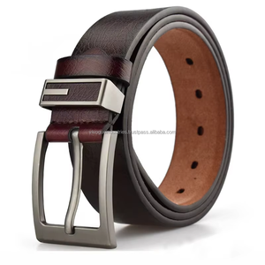 Cinturón de Cuero Vacuno para Hombre de Alta Calidad OEM ODM, Diseño Personalizado, Hebilla de Aleación Vintage Informal y Resistente - Product Image 3
