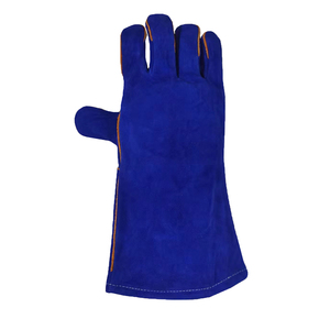 Guantes de Soldadura de Cuero Azul, Resistentes al Agua y al Calor, Guantes de Seguridad Personalizados, No Rígidos, Impermeables - Product Image 4