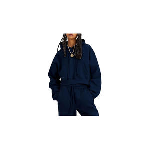 <b>Womens</b> <b>Fleece</b> 2 Piece Outfits Sweatsuit Crop Pullover Sweatshirt <b>Joggers</b> Pants Tracksuit Set - Product Image 1