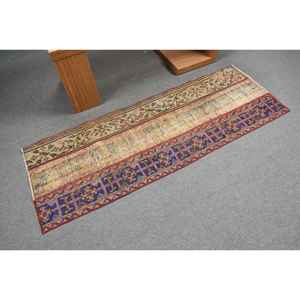 2.1x5.9 ft Turkish Vintage Rug, <b>Runner</b> Rug, <b>Red</b> Camouflage Rug - Product Image 2