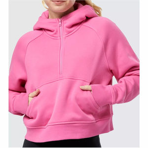 Drop-shoulderhoodies para mujer Sudaderas con capucha de moda Half Zip UPS Sudaderas con capucha de mujer Sudadera con capucha de alta calidad - Product Image 1