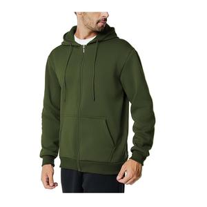 Prix de gros Service OEM Hommes 100% Coton à manches longues Épaule Pente Cou Bande Couleur Solide Confortable Zip Hoodie Bangladesh - Product Image 4