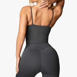 Leggings et collants pour femmes personnalisés OEM, ensembles de sport pour femmes, soutien-gorge de sport à col halter, leggings de yoga, ensemble de fitness pour femmes - Product Image 2