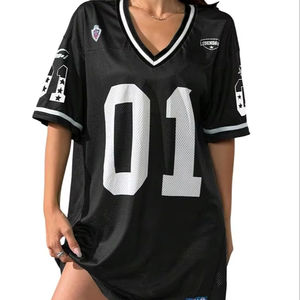 เสื้อเจอร์ซีย์ฟุตบอลคอวีขนาดใหญ่พิเศษเสื้อ Y2k แนวสตรีทสวมใส่สบายทันสมัย - Product Image 1