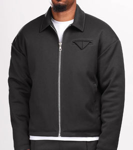 เสื้อแจ็คเก็ตขนแกะคอตั้งแบบมีซิปพร้อมโลโก้สั่งทำคุณภาพสูงสำหรับขายส่งปี 2026 สีดำสำหรับโค้ช ใส่ได้ทั้งชายและหญิง มีกระเป๋าเสื้อ - Product Image 4