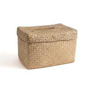 Seagrass storage lid basket <b>boxes</b> natural organization sea grass box for home kitchen bedroom - Product Image 1
