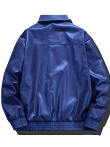 Chaqueta de Cuero Genuino para Hombre, Cuello Alto, Reversible, Transpirable, Resistente al Viento, Invierno, Mangas Largas, Estilo Urbano, Profesional - Product Image 2