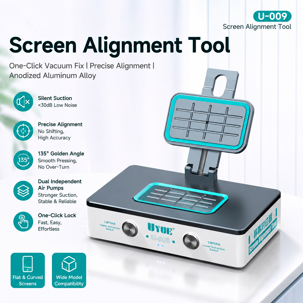 UYUE U-009 <strong>Screen</strong> Alignment Tool Vacuum Positioning <strong>Machine</strong> for LCD OCA Glass <strong>Screen</strong> Laminating Position Fitting Phone Repair