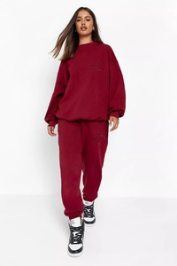 Women's <b>Oversized</b> Cotton Fleece Tracksuit High Quality Pullover & <b>Jogger</b> Set 2025 - Product Image 5
