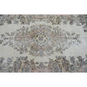 Turkish Rug, Area 4.9x8 ft Vintage Rug, <b>Brown</b> Floral <b>Wool</b> Rug - Product Image 5